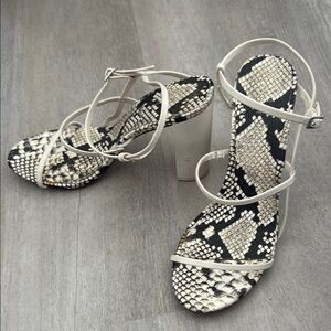 Call It Spring Black and White Strappy Heels